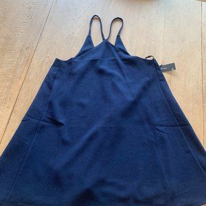 Navy Blue Cross Neck Dress